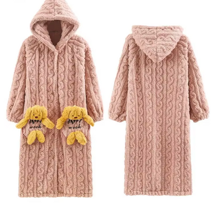 Cute Warm Hooded Robe