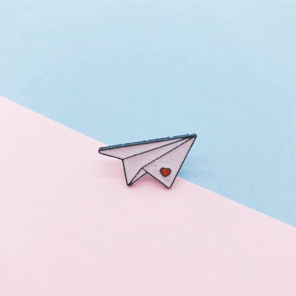 Paper Airplane Enamel Pin