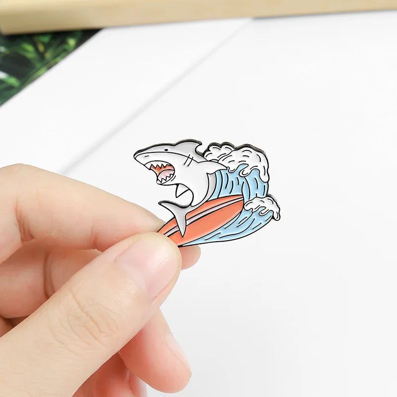 Shark Enamel Pin