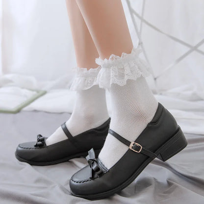 Kawaii Cute Socks with Lace Trim