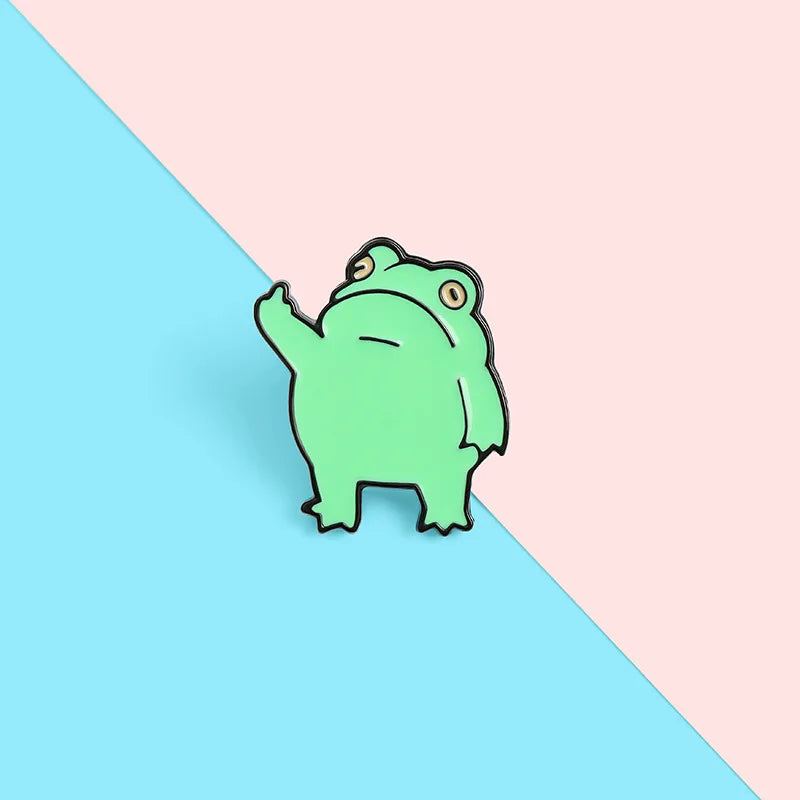 Rude Frog Enamel Pin