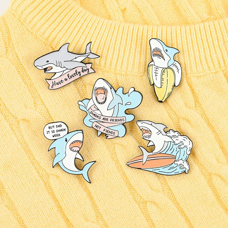 Shark Enamel Pin