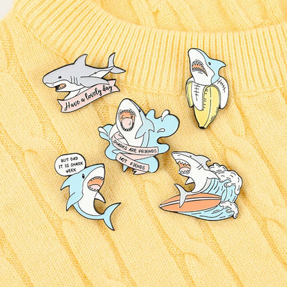 Shark Enamel Pin