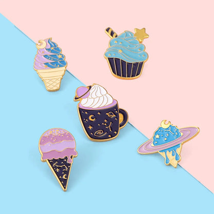 Space Ice Cream Enamel Pin