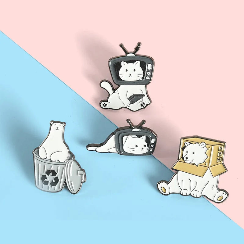 Fun Animal Themed Enamel Pin Set