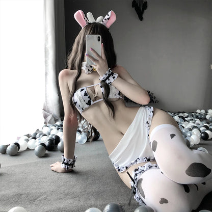 Playful Cowprint Lingerie Set