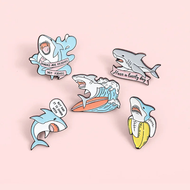 Shark Enamel Pin