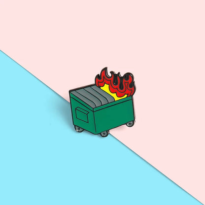 Dumpster Fire Enamel Pin