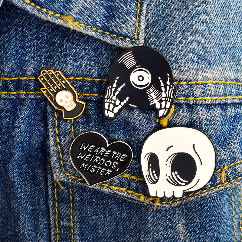 Creative Skeleton Enamel Pin Set