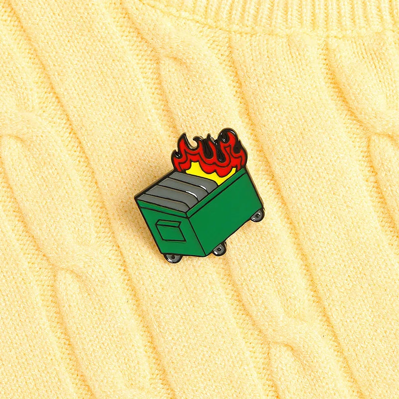 Dumpster Fire Enamel Pin