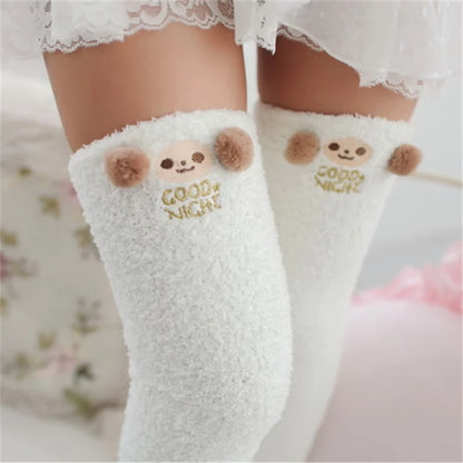 Charming Striped Animal Thigh-High Socks