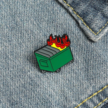 Dumpster Fire Enamel Pin