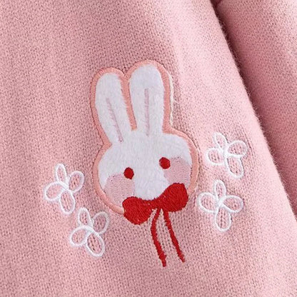 Cardigan with Cartoon Embroidery