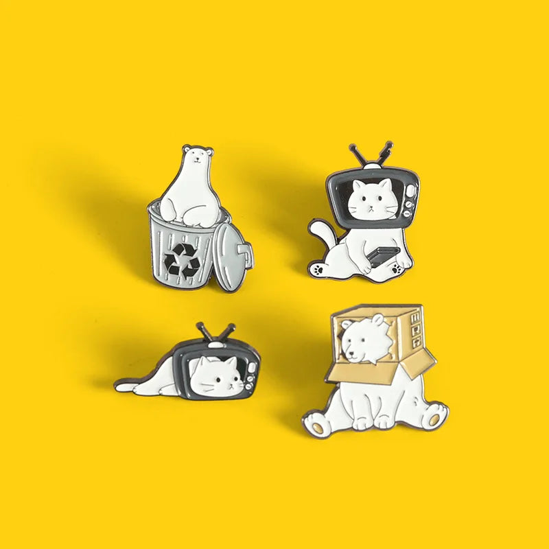 Fun Animal Themed Enamel Pin Set