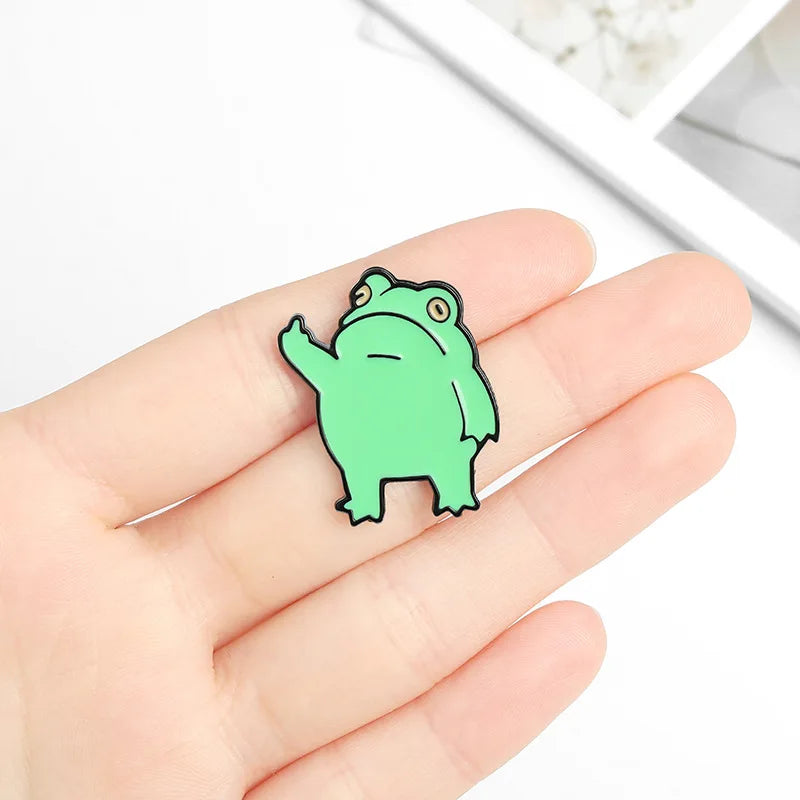 Rude Frog Enamel Pin