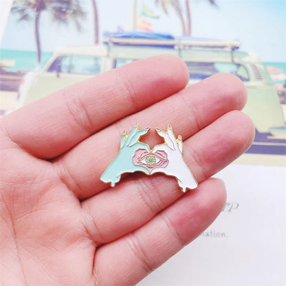 Hands Eye Heart Enamel Pin