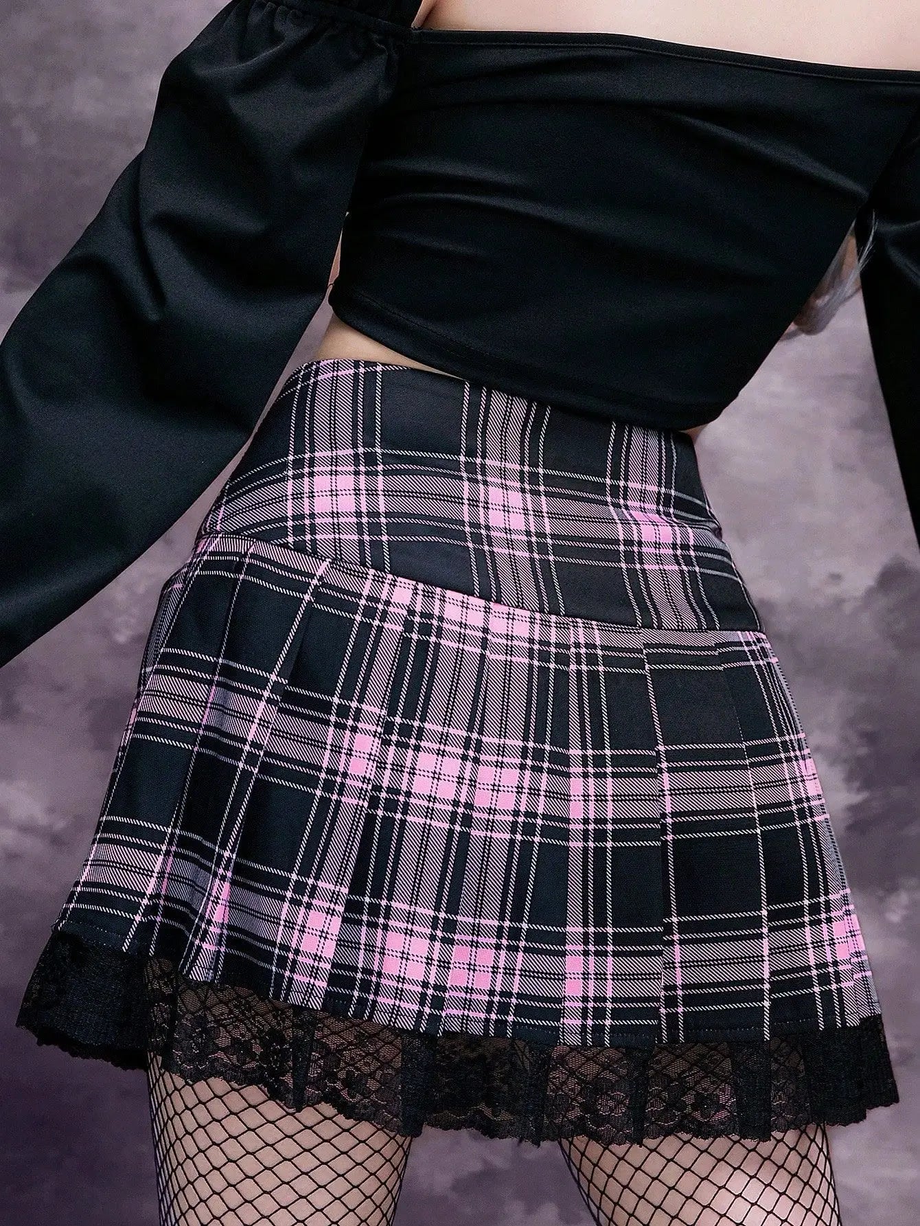 Harajuku Plaid Pink Mini Skirt