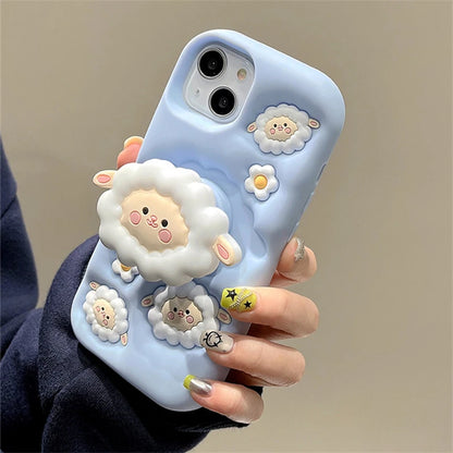 Cute Silicone Sheep Phone Case For iPhone