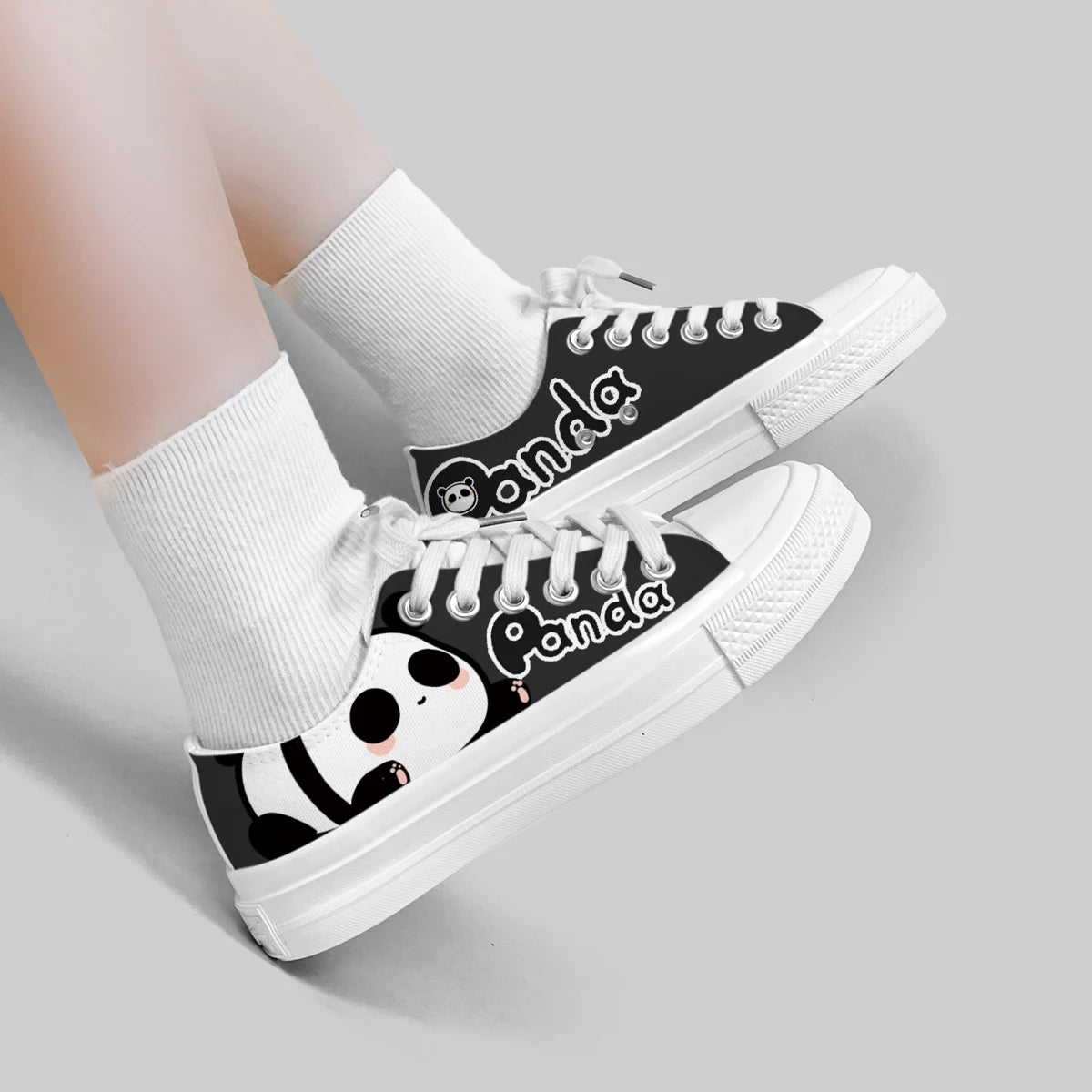 Anime Panda Canvas Shoes