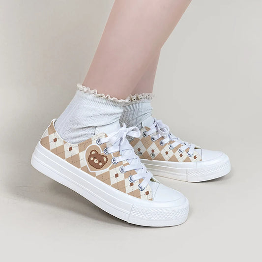 Cute Anime Bear Canvas Shoes