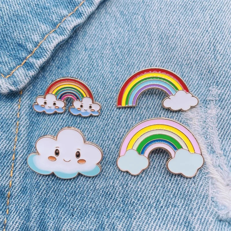 Cute Rainbow and Cloud Enamel Pins