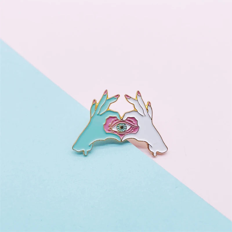 Hands Eye Heart Enamel Pin