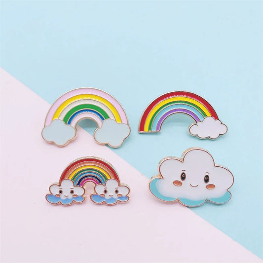 Cute Rainbow and Cloud Enamel Pins