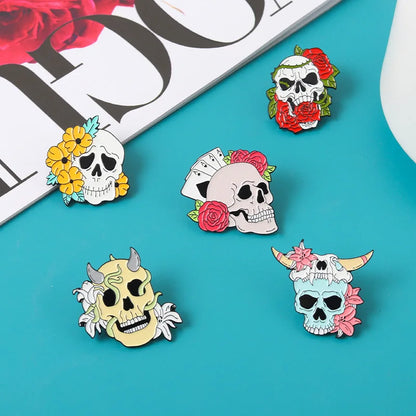 Skull Enamel Pin Set