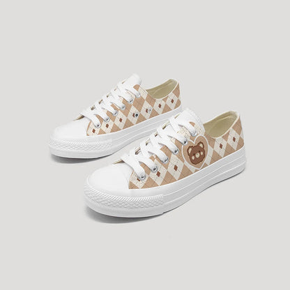 Cute Anime Bear Canvas Shoes