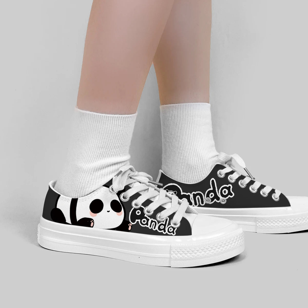 Anime Panda Canvas Shoes