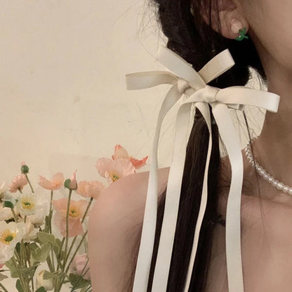 Cute Long Ribbon Bow Hair Clip