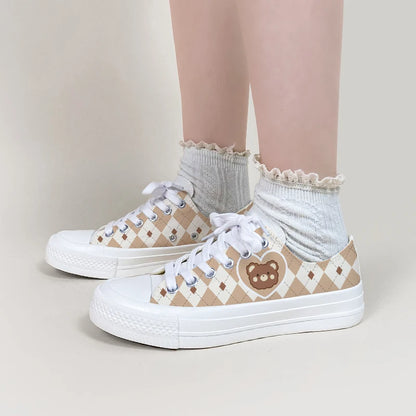 Cute Anime Bear Canvas Shoes