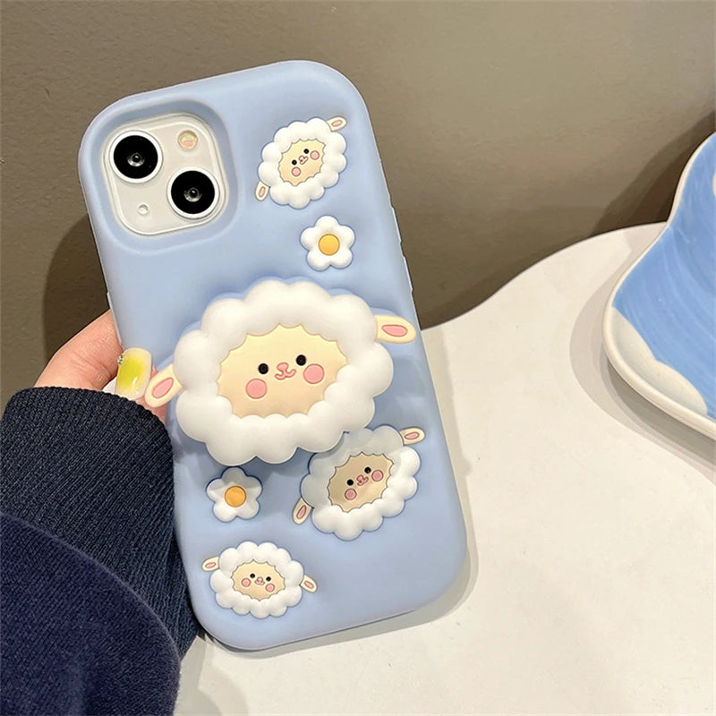 Cute Silicone Sheep Phone Case For iPhone