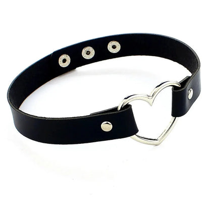 PU Leather Heart Choker