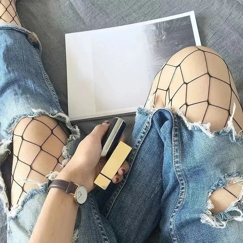 High-Waisted Fishnet Stockings