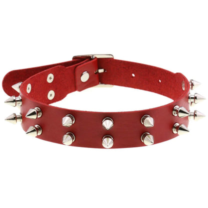 Red PU Leather Choker with Attachments