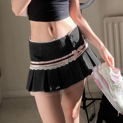 Goth Mini Skirt with Bow