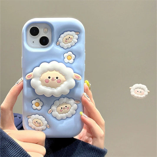 Cute Silicone Sheep Phone Case For iPhone