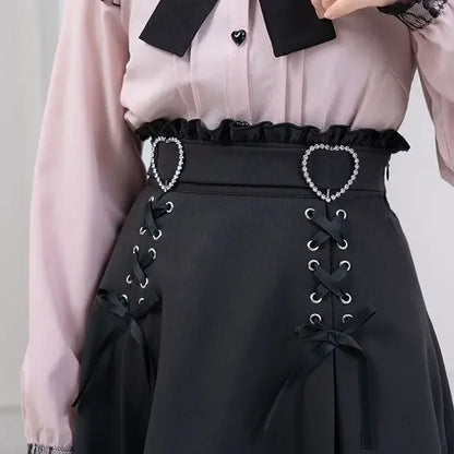 Kawaii Skirt With Ribbon Detail