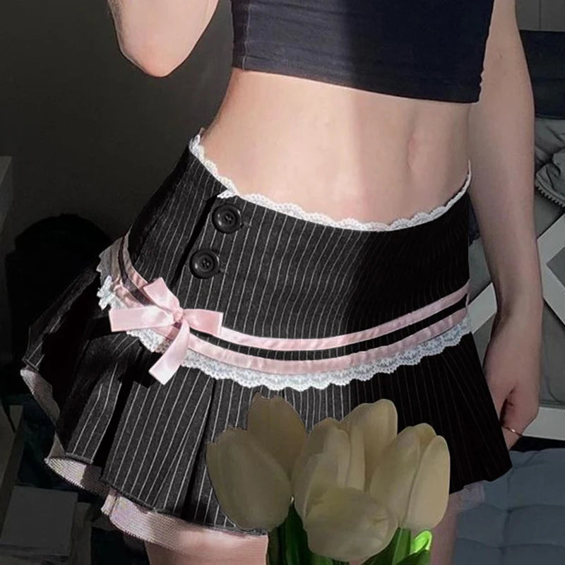 Goth Mini Skirt with Bow