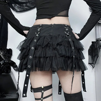 Gothic Mesh Mini Skirt