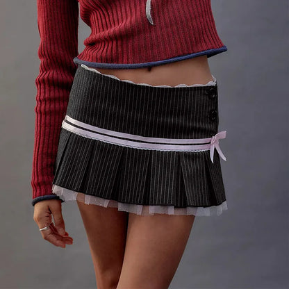 Goth Mini Skirt with Bow