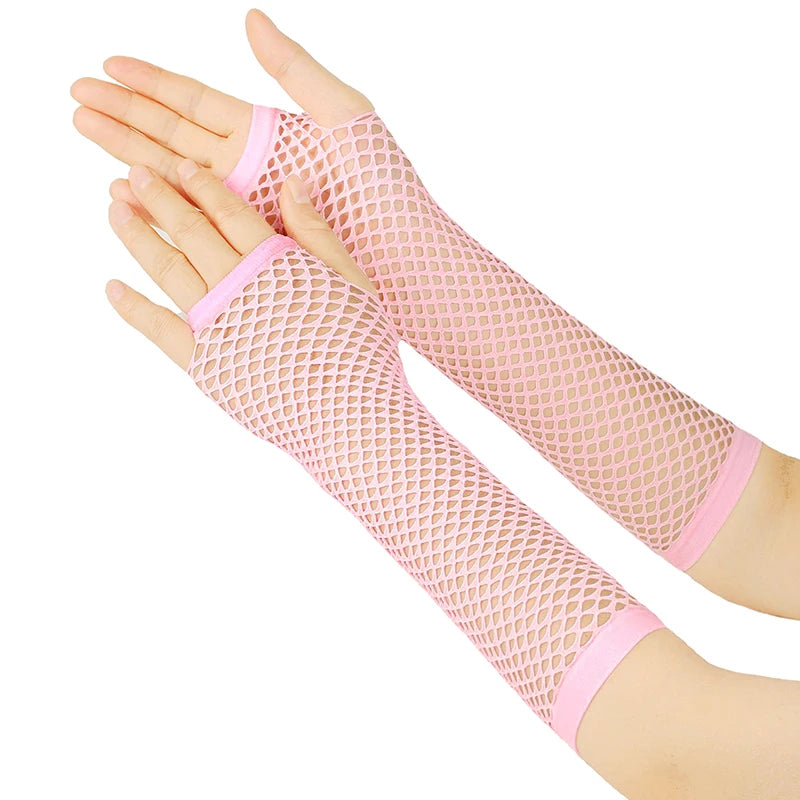 Elbow Length Fishnet Arm Warmers