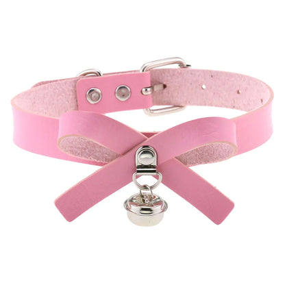 Punk Pink PU Leather Choker