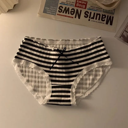 Black and White Kawaii Cotton Underwear